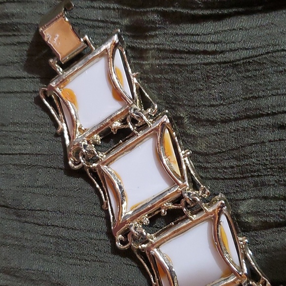 PAM Vintage Paruria Gold & White Rainbow Confetti Designer Signed 1950's - Picture 3 of 7